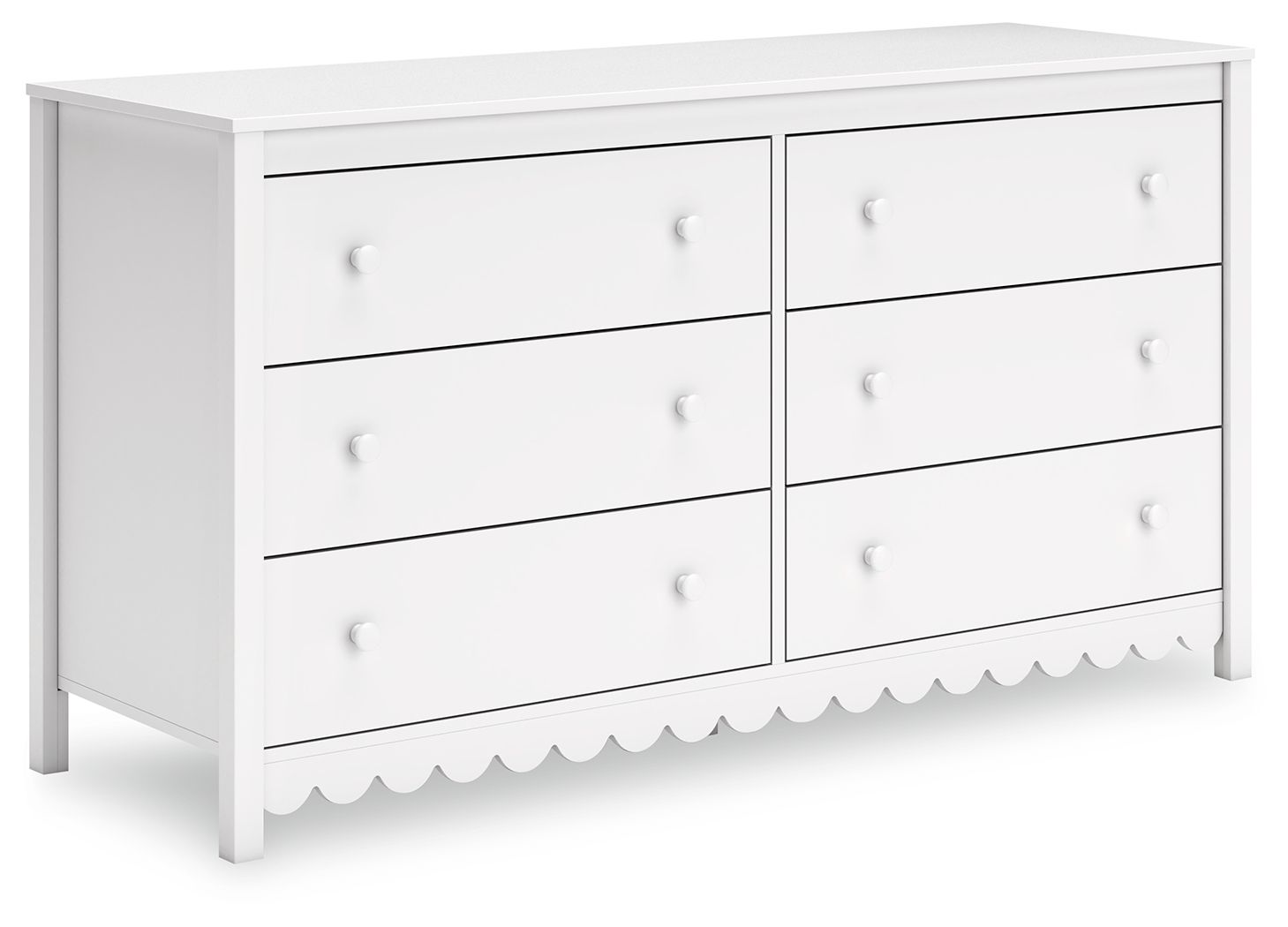 Hallityn - Blanc - Commode à six tiroirs