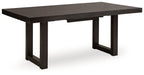 Neymorton - Table à rallonge rectangulaire style papillon, brun gris foncé