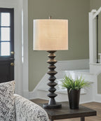 Luanndon - Noir - Lampe de buffet en poly