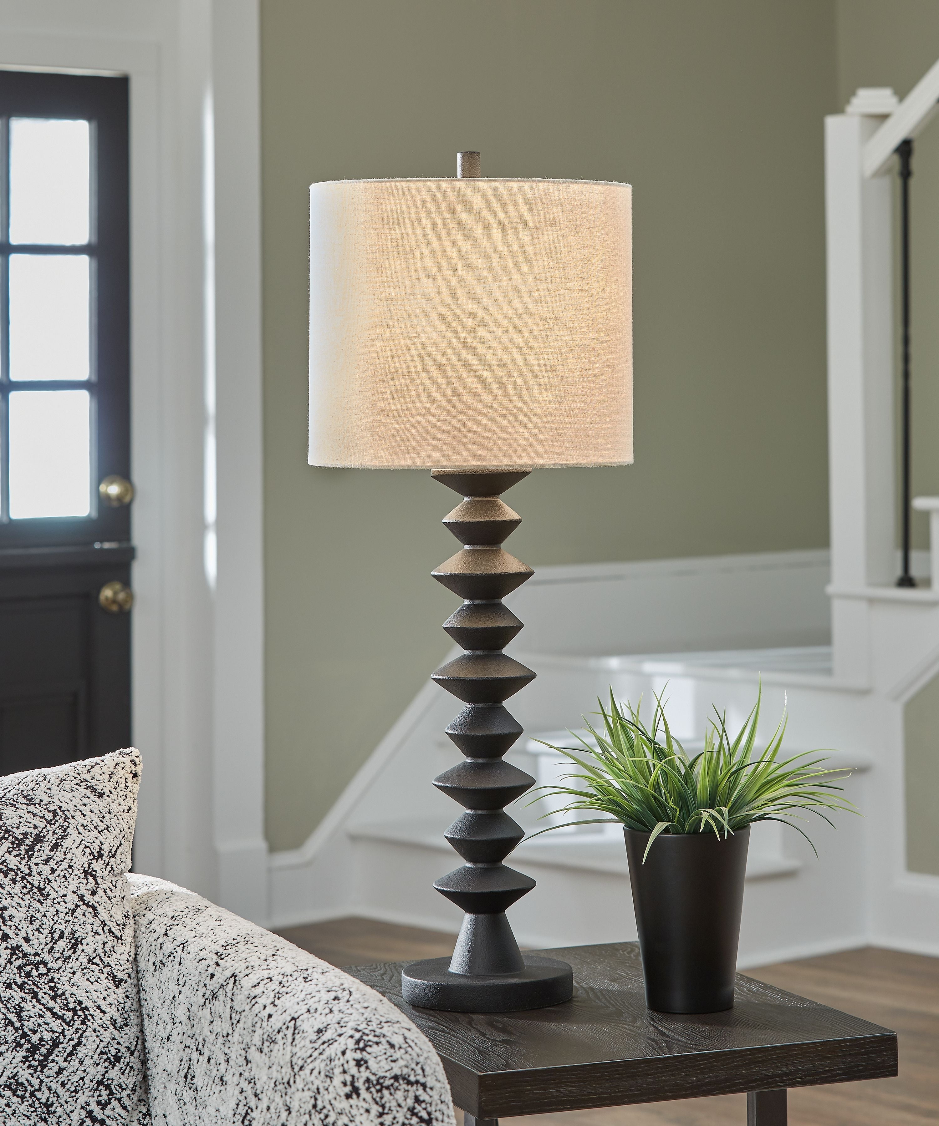 Luanndon - Noir - Lampe de buffet en poly