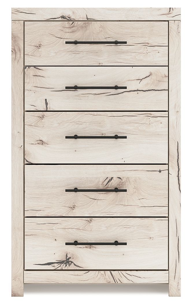 Lawroy - Naturel clair - Commode à cinq tiroirs