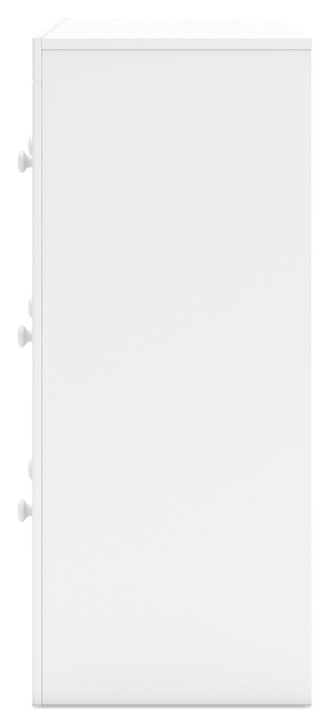 Mollviney - Blanc - Commode à six tiroirs