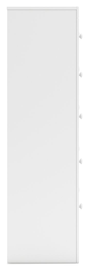 Mollviney - Blanc - Commode à cinq tiroirs