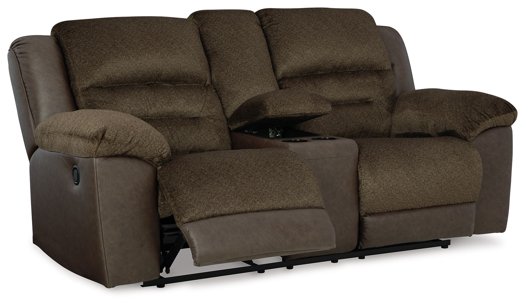 Dorman - Chocolat - Canapé inclinable double avec console