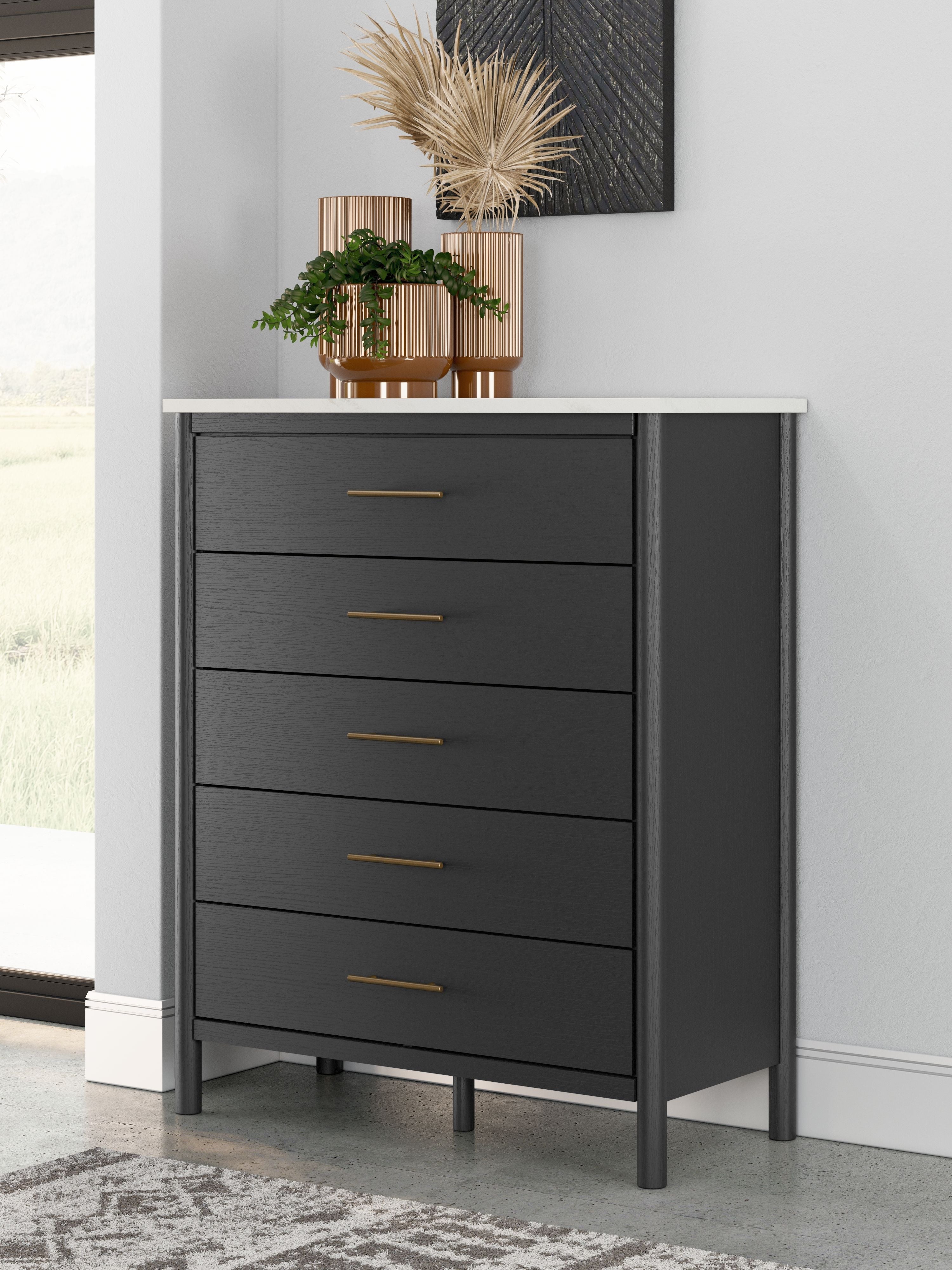 Cadmori - Commode large à cinq tiroirs