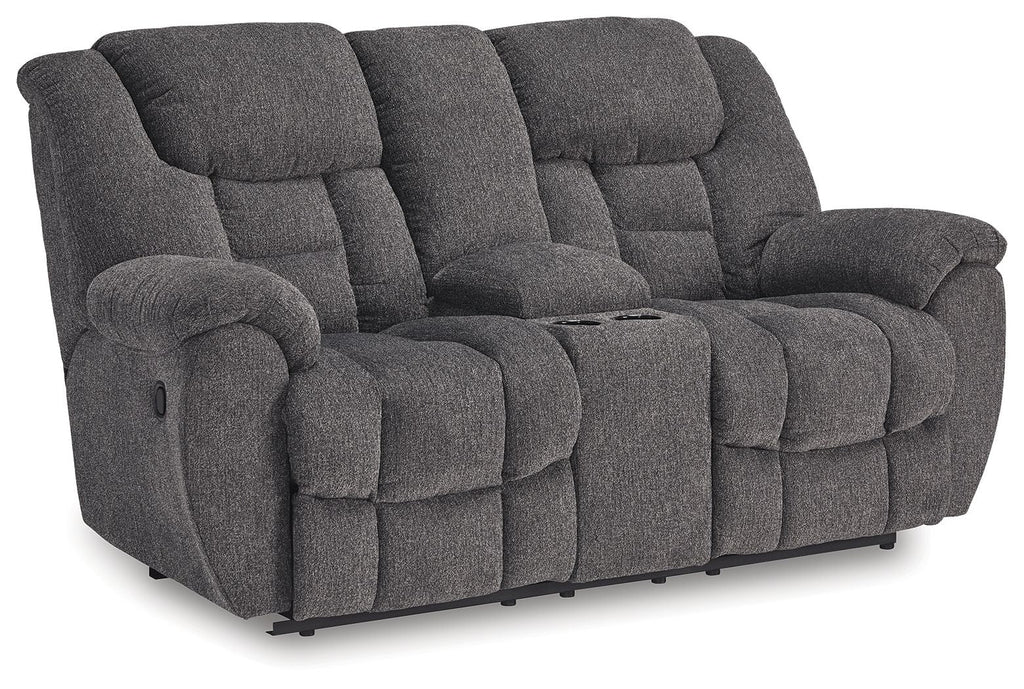 Foreside - Anthracite - Canapé double inclinable avec console