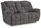 Foreside - Anthracite - Canapé double inclinable avec console