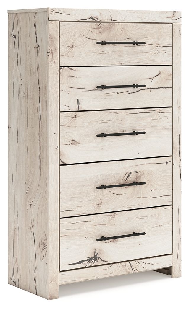 Lawroy - Naturel clair - Commode à cinq tiroirs