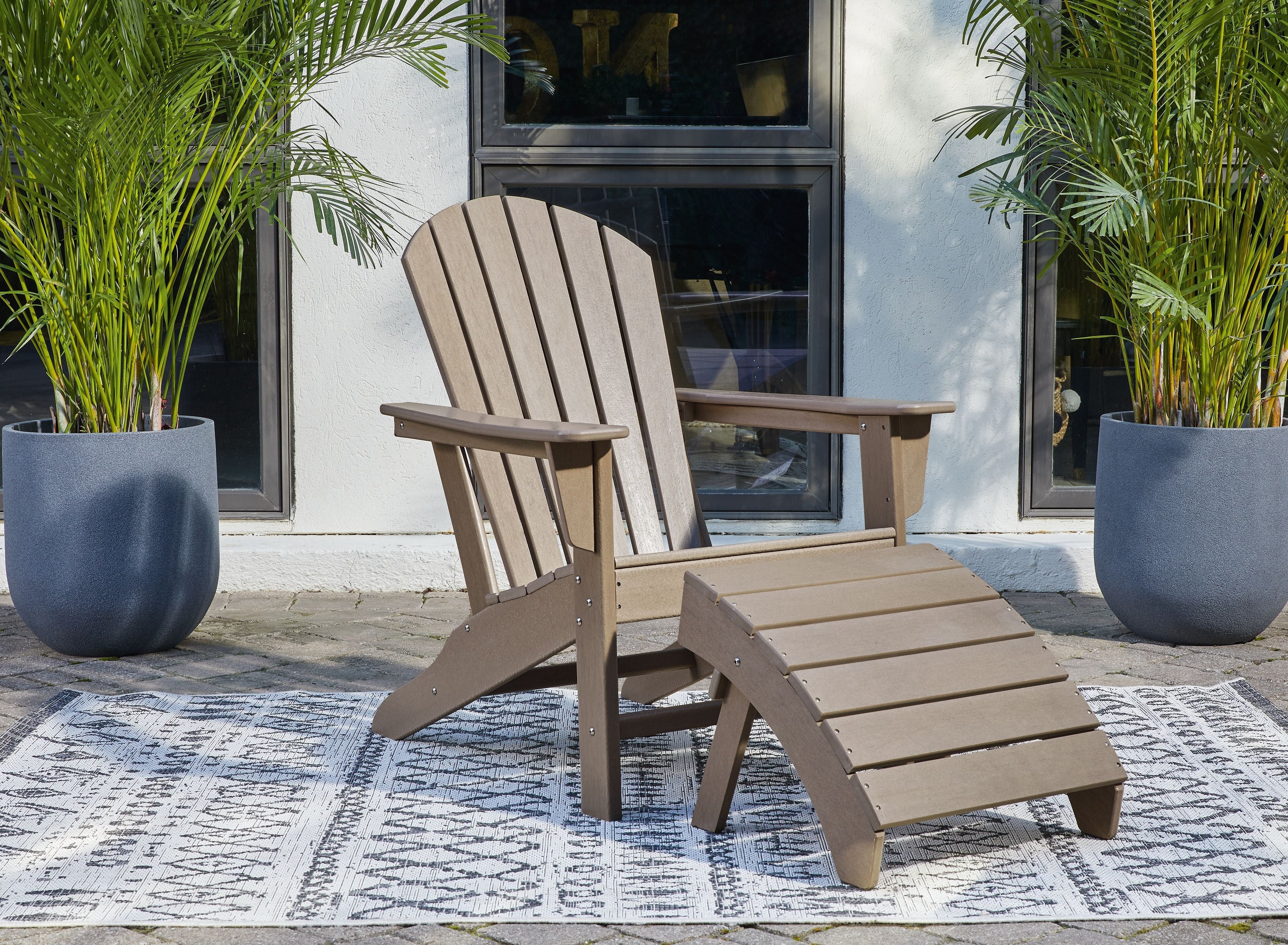 Sundown Treasure - 2 pièces - Chaise Adirondack et pouf
