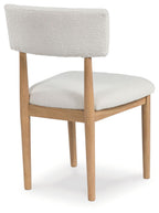 Sawdyn - Blanc / Marron clair - Chaise de salle à manger rembourrée (lot de 2)