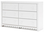 Mollviney - Blanc - Commode à six tiroirs
