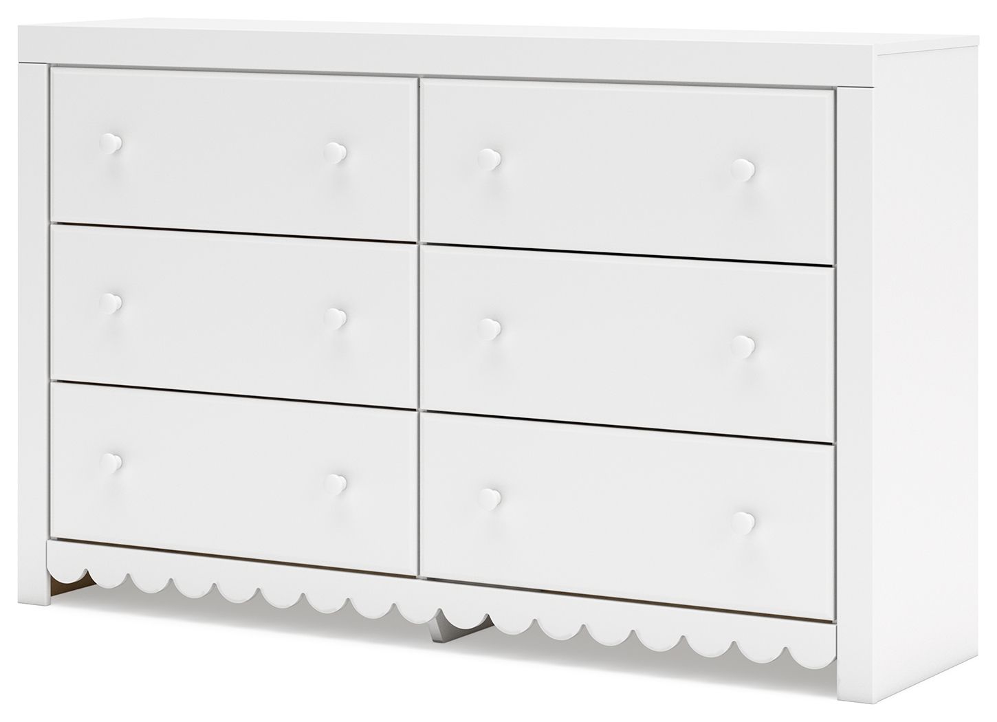 Mollviney - Blanc - Commode à six tiroirs