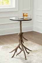 Lemkins - Table d'appoint finition noire/or antique