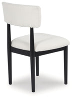 Xandrum - Blanc / Noir - Chaise de salle à manger rembourrée (lot de 2)