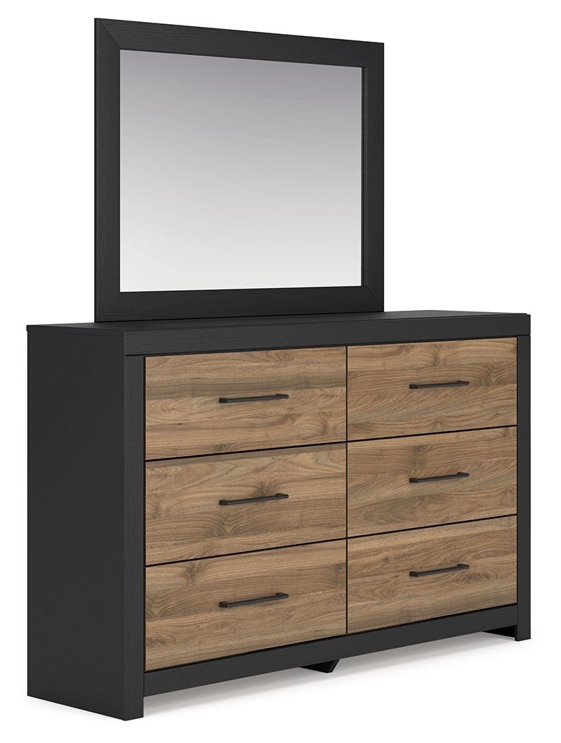 Vertani - Noir - Commode et miroir