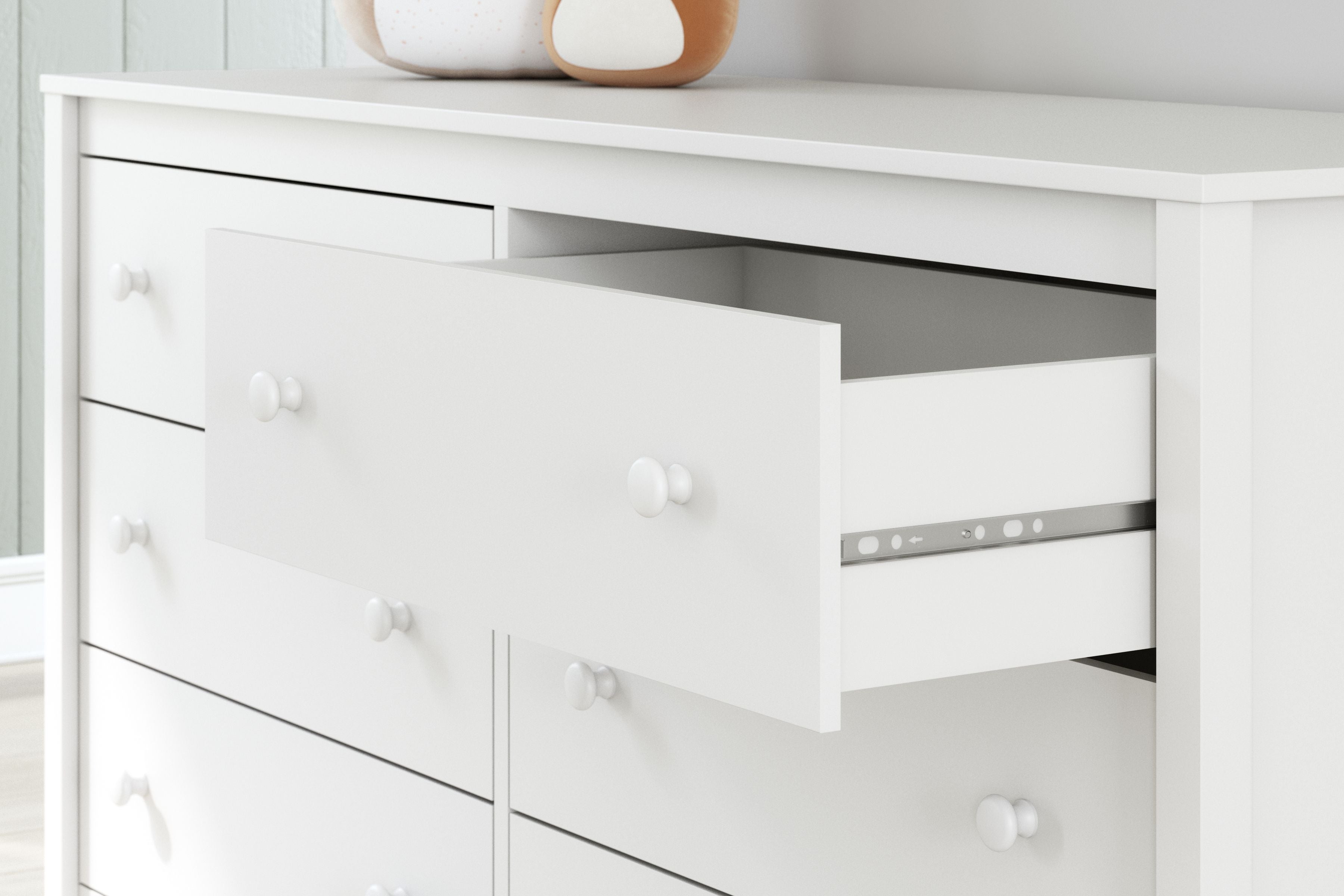 Hallityn - Blanc - Commode à six tiroirs