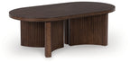 Korestone - Marron foncé - Table basse ovale