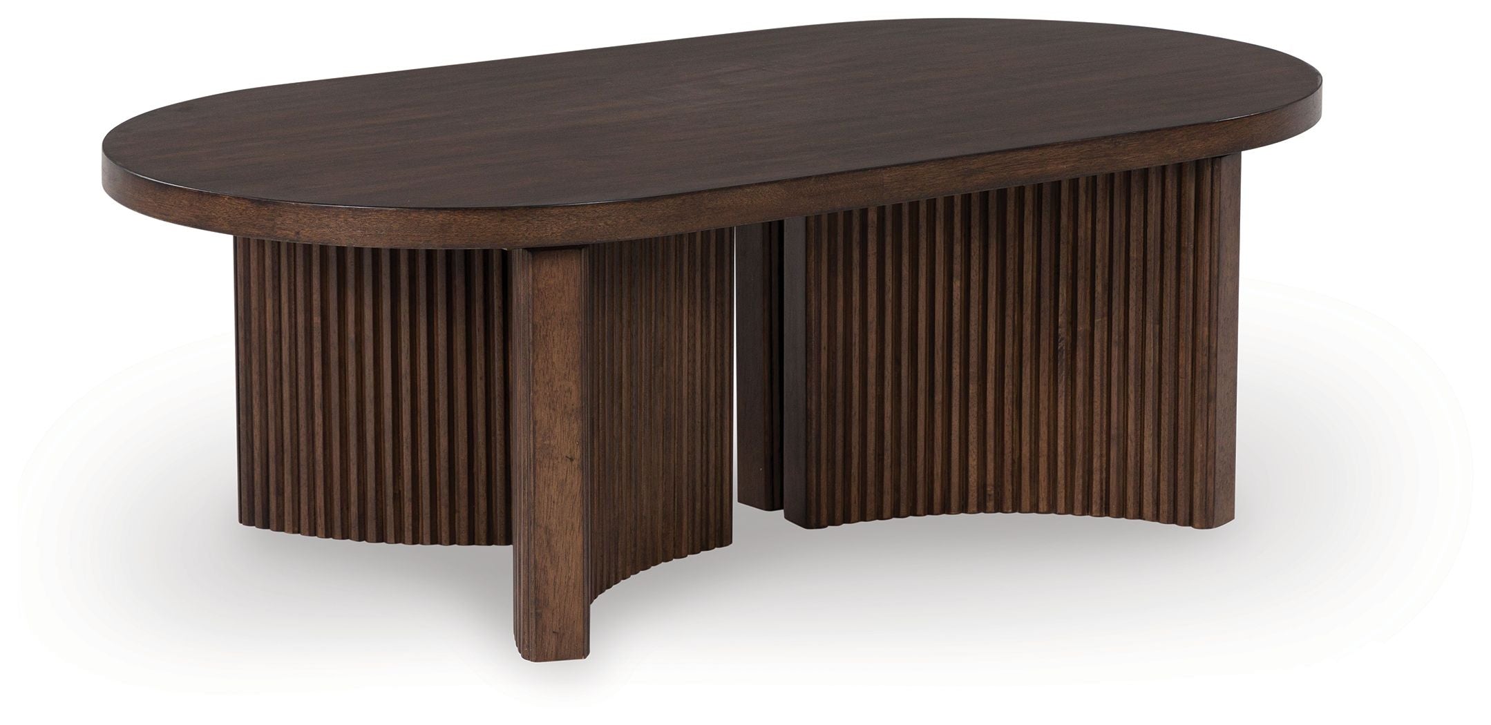 Korestone - Marron foncé - Table basse ovale