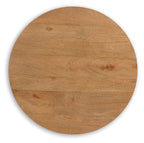 Kristiland - Table d'appoint ronde marron clair