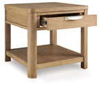 Rencott - Brun clair - Table d'appoint rectangulaire