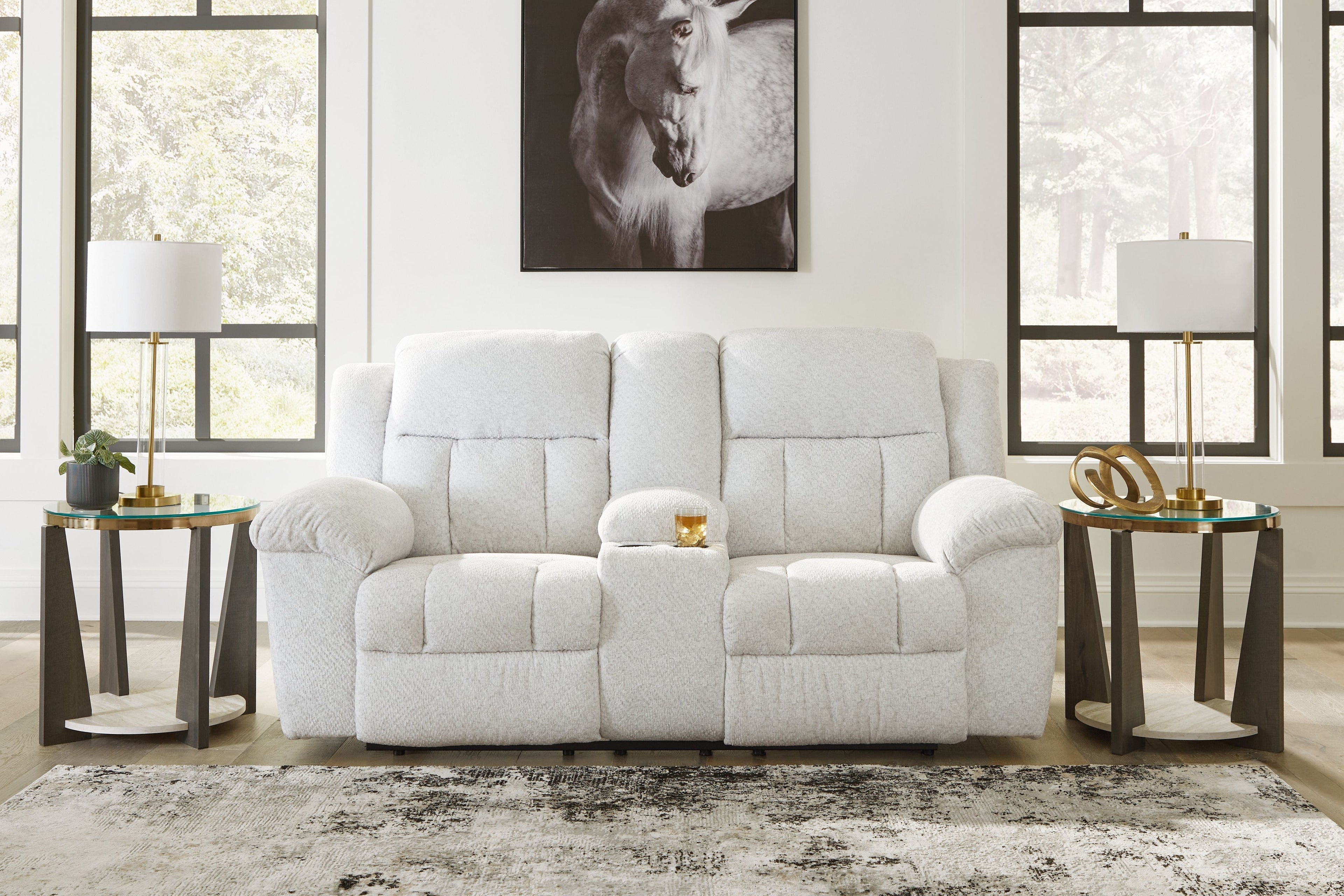 Frohn - Snow - Canapé inclinable double avec console