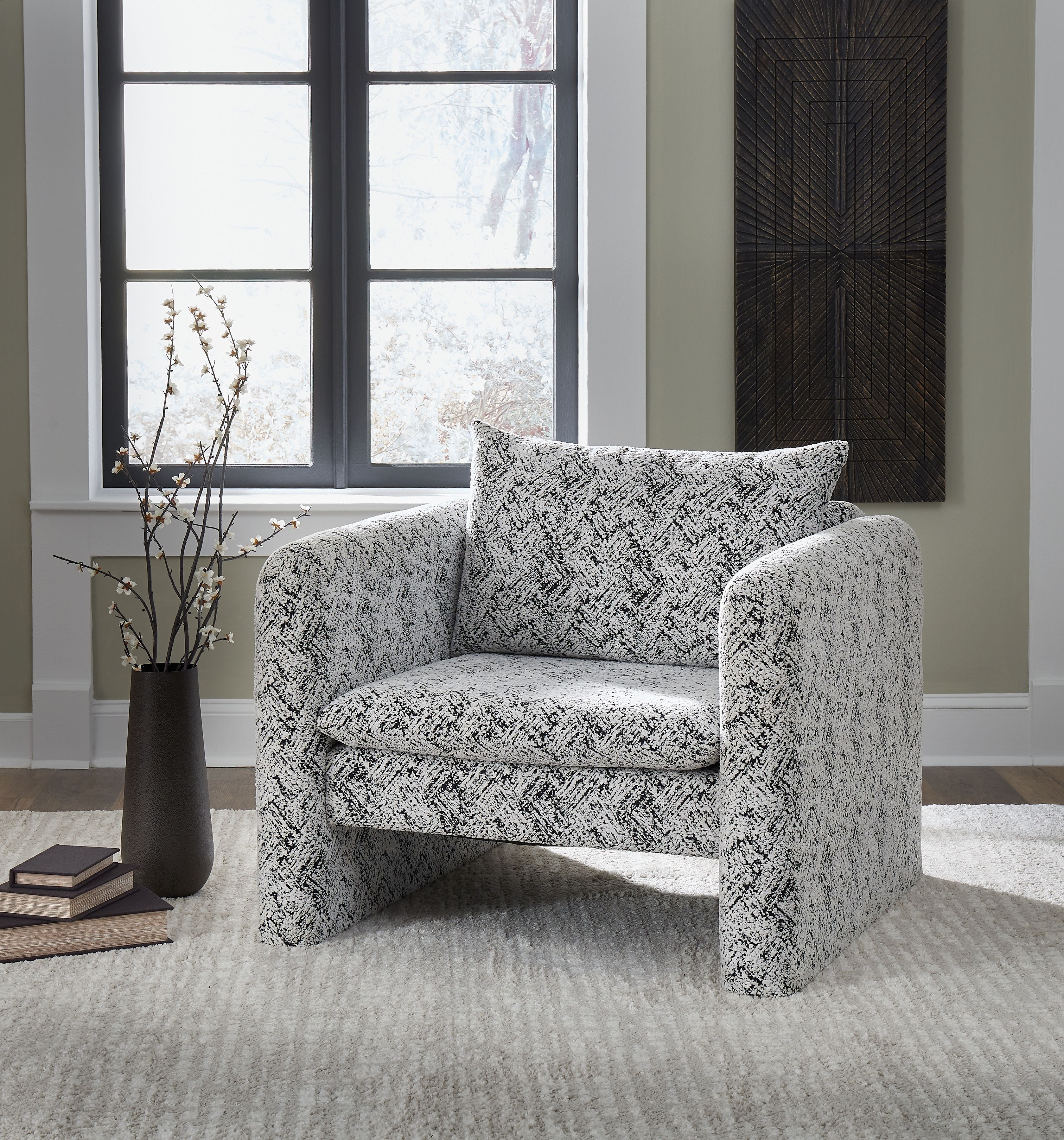 Kenbell - Noir / Blanc - Fauteuil d'appoint