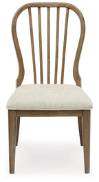 Sturlayne - Marron - Chaise de salle à manger rembourrée (lot de 2) - Dossier à fuseau