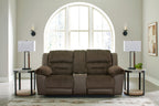 Dorman - Chocolat - Canapé inclinable double avec console