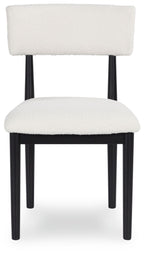 Xandrum - Blanc / Noir - Chaise de salle à manger rembourrée (lot de 2)