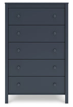 Simmenfort - Bleu marine - Commode cinq tiroirs