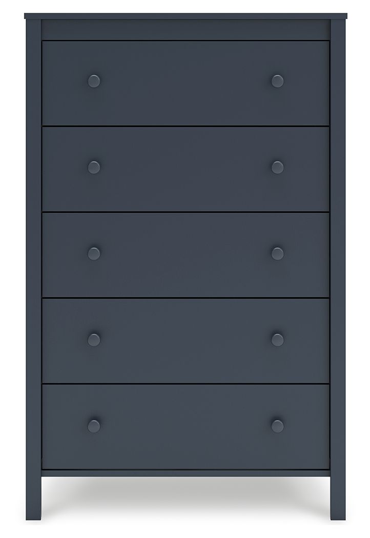Simmenfort - Bleu marine - Commode cinq tiroirs