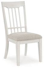 Shaybrock - Chaises de salle à manger rembourrées blanc antique/marron (lot de 2)