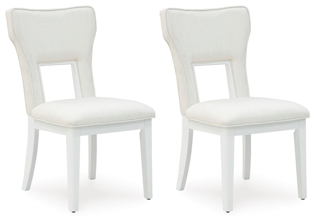 Chalanna - Blanc - Chaise de salle à manger rembourrée (lot de 2)