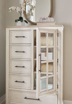 Shaybrock - Blanc antique / Marron - Commode à portes