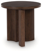 Korestone - Brun foncé - Table d'appoint ronde