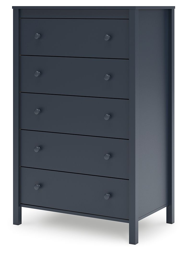 Simmenfort - Bleu marine - Commode cinq tiroirs