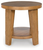 Kristiland - Table d'appoint ronde marron clair