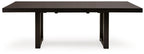 Neymorton - Table à rallonge rectangulaire style papillon, brun gris foncé