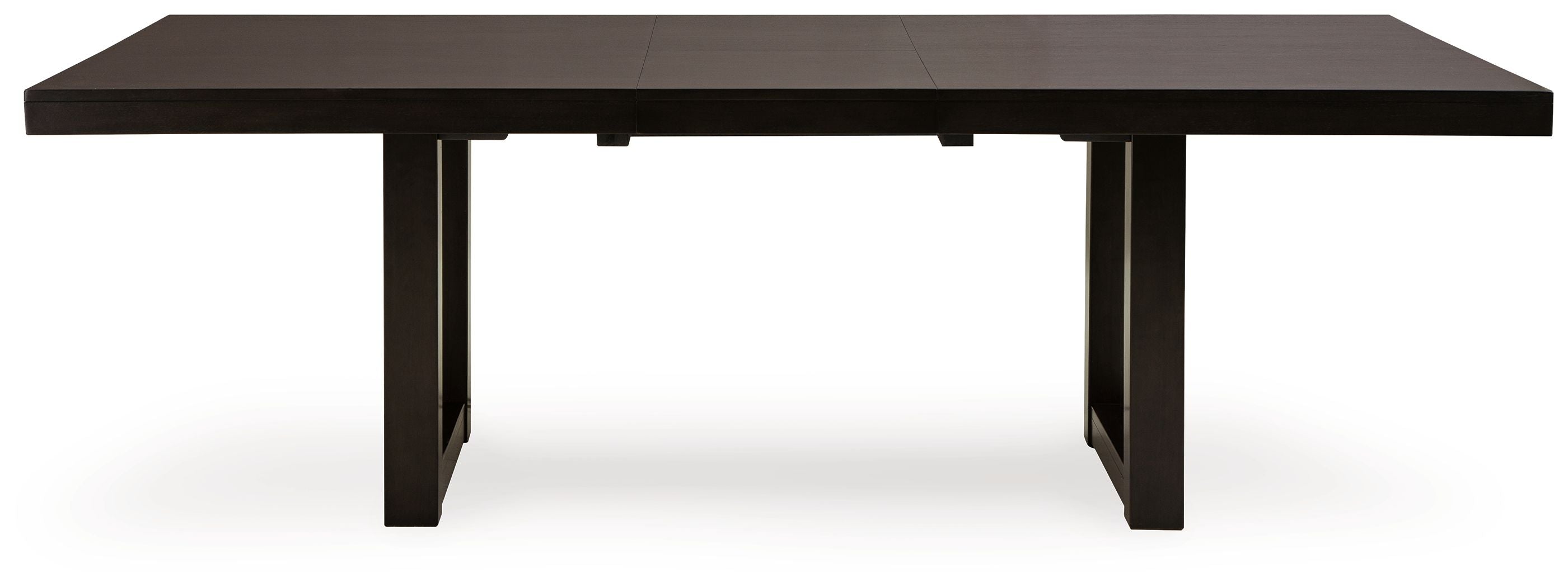 Neymorton - Brun gris foncé - Table rectangulaire extensible 7 pièces, 6 chaises d'appoint