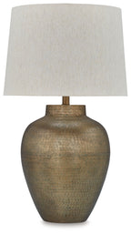 Madney - Lampe de table en métal finition or antique