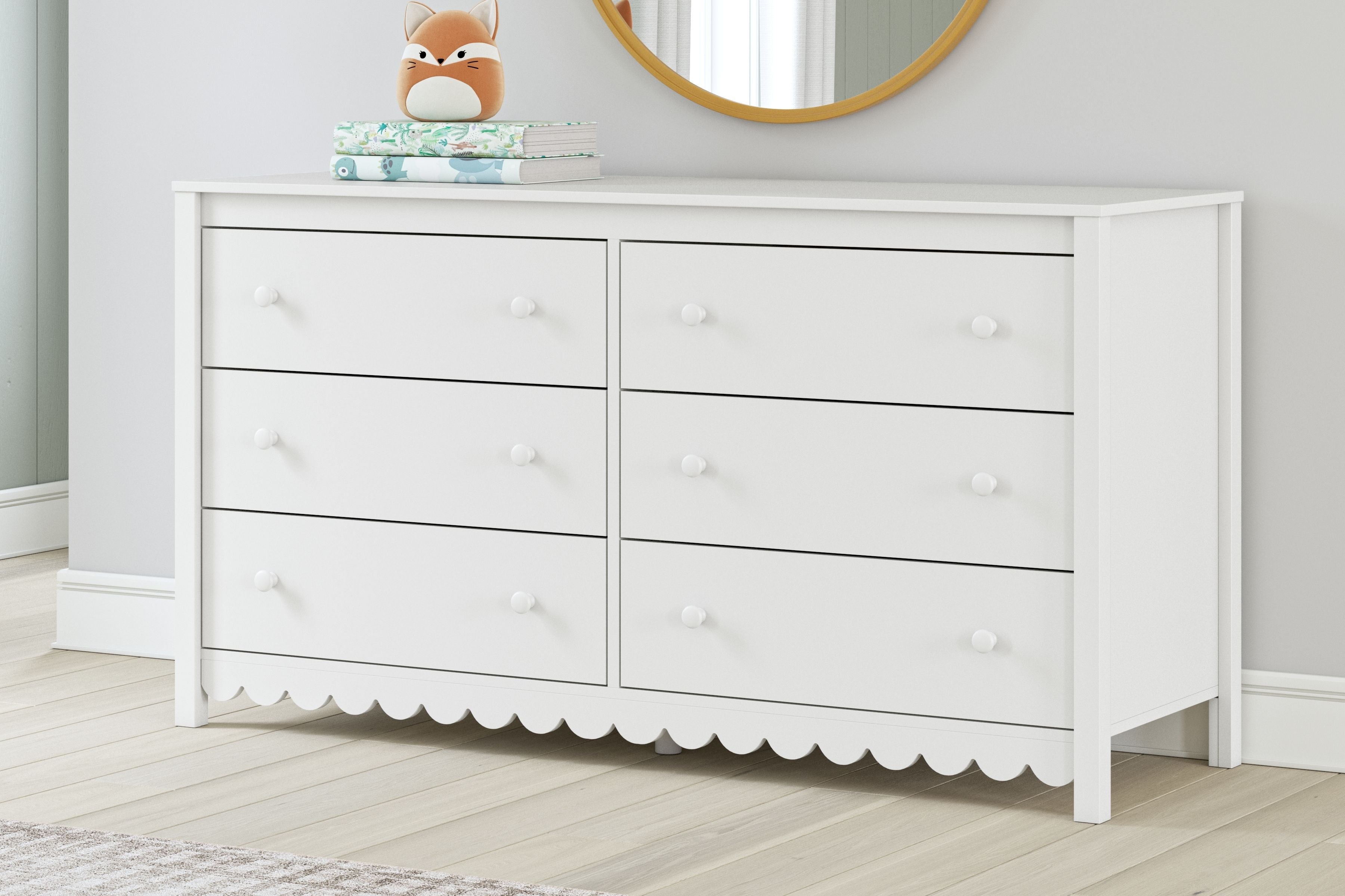 Hallityn - Blanc - Commode à six tiroirs