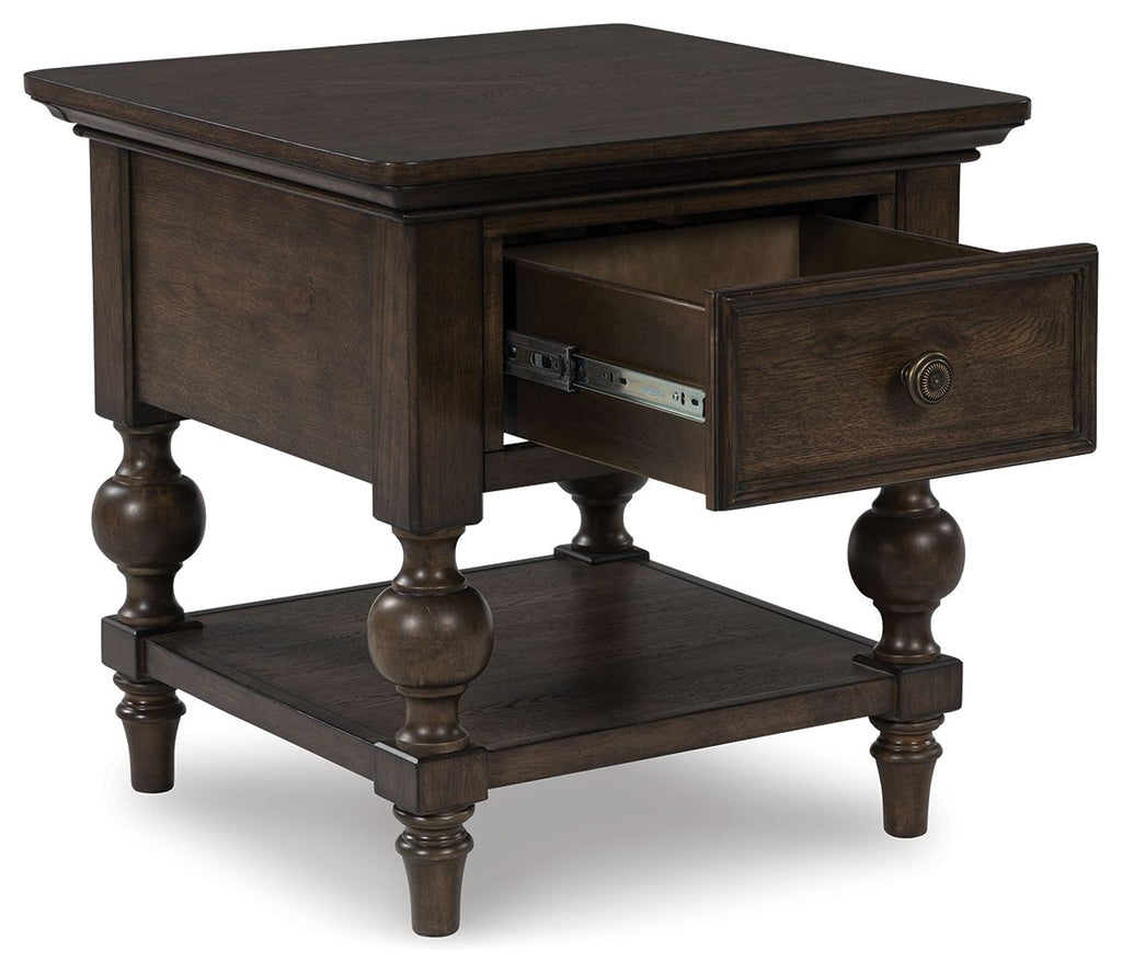 Veramond - Brun foncé - Table d'appoint carrée