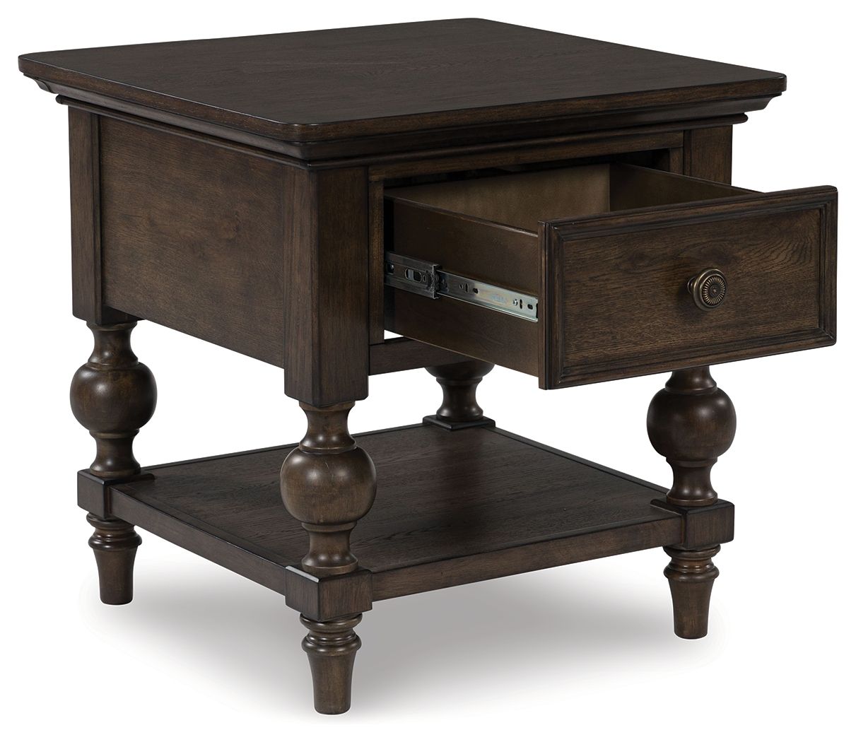 Veramond - Brun foncé - Table d'appoint carrée