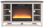 Dorrinson - Meuble TV d'angle avec insert de cheminée