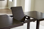 Neymorton - Table à rallonge rectangulaire style papillon, brun gris foncé
