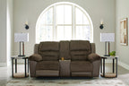 Dorman - Chocolat - Canapé inclinable double avec console