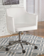 Baraga - Blanc - Chaise de bureau pivotante pour la maison