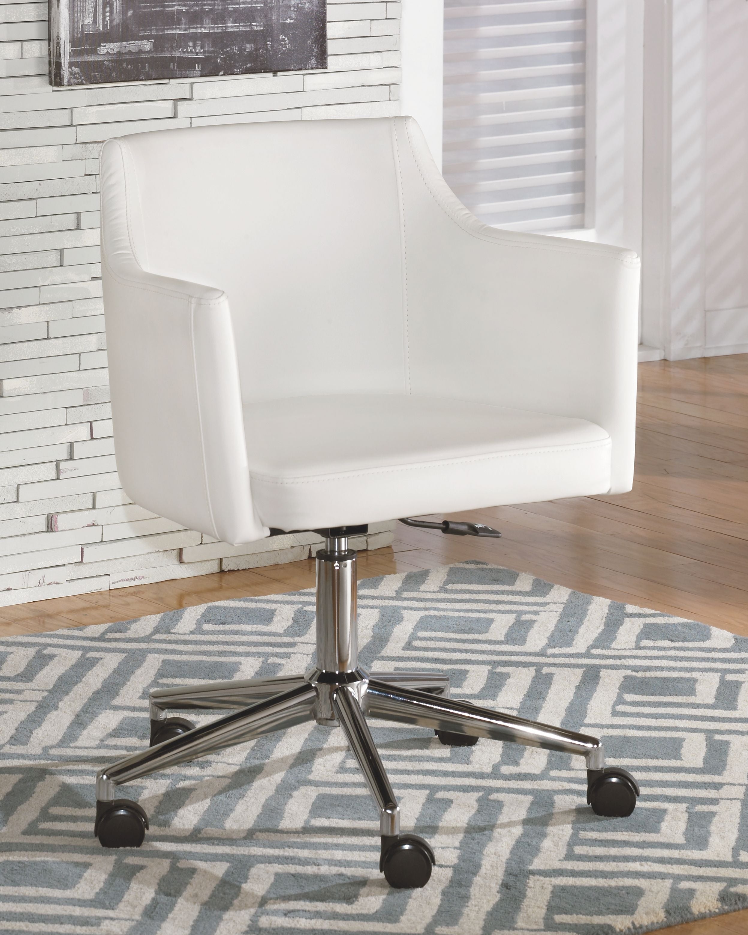 Baraga - Blanc - Chaise de bureau pivotante pour la maison
