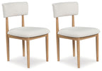 Sawdyn - Blanc / Marron clair - Chaise de salle à manger rembourrée (lot de 2)
