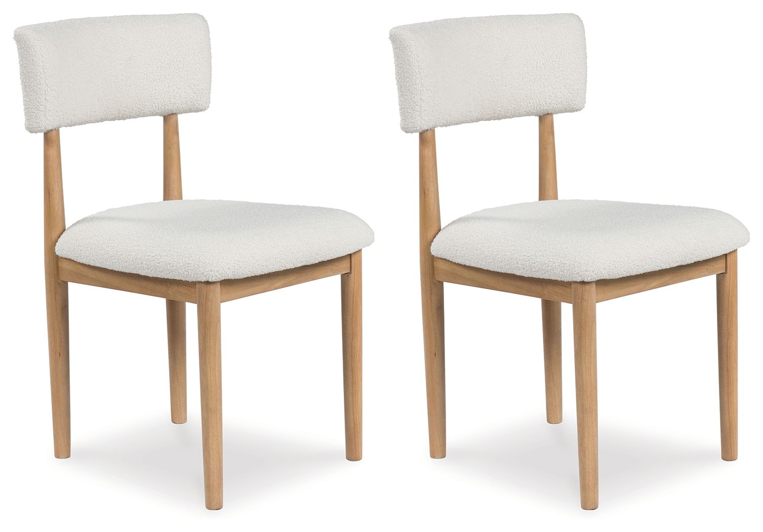 Sawdyn - Blanc / Marron clair - Chaise de salle à manger rembourrée (lot de 2)